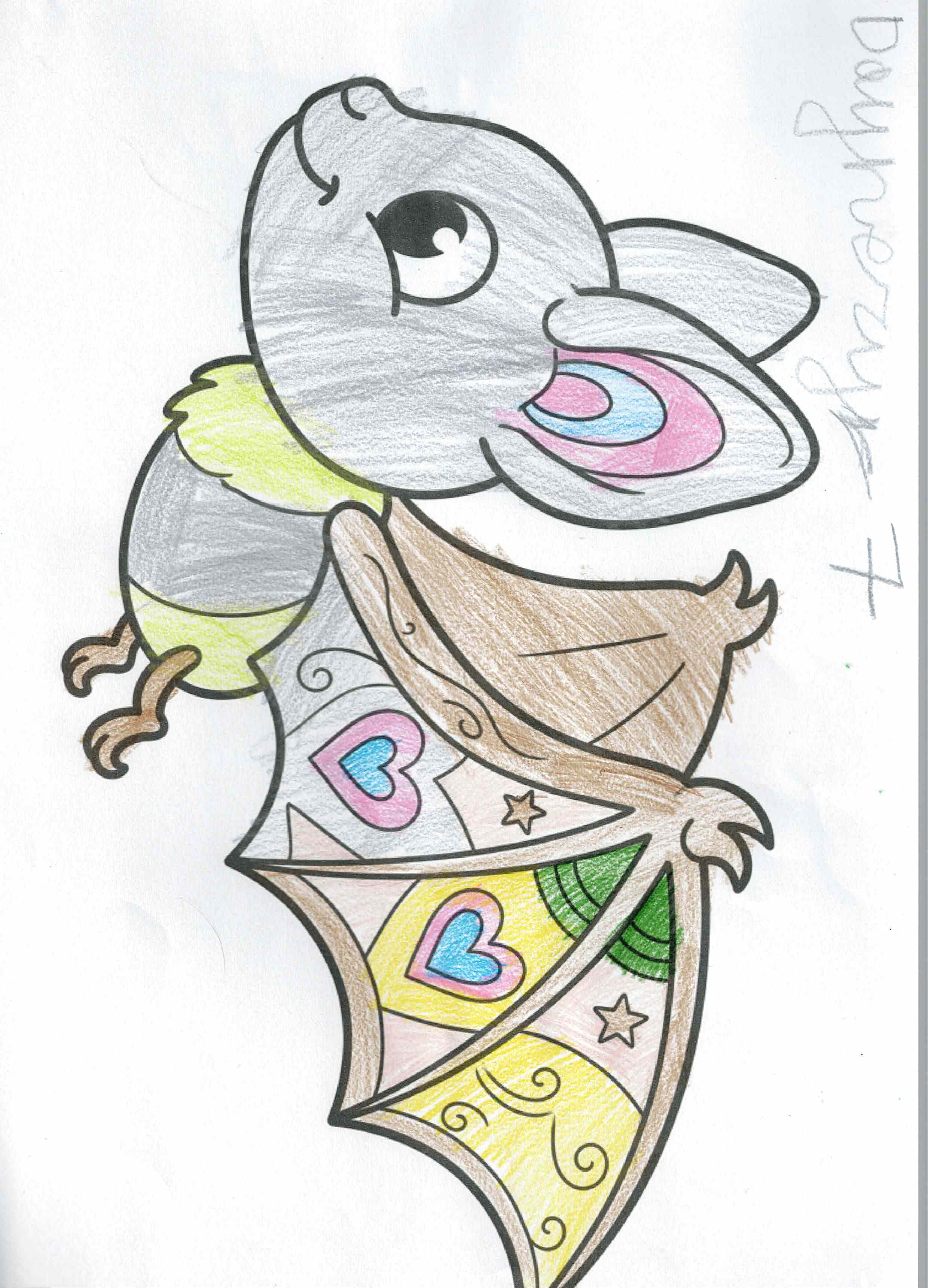 Artwork 13 from the Day of All Pollinators 2026 drawing workshop: pajaro (motivo no polinizador)