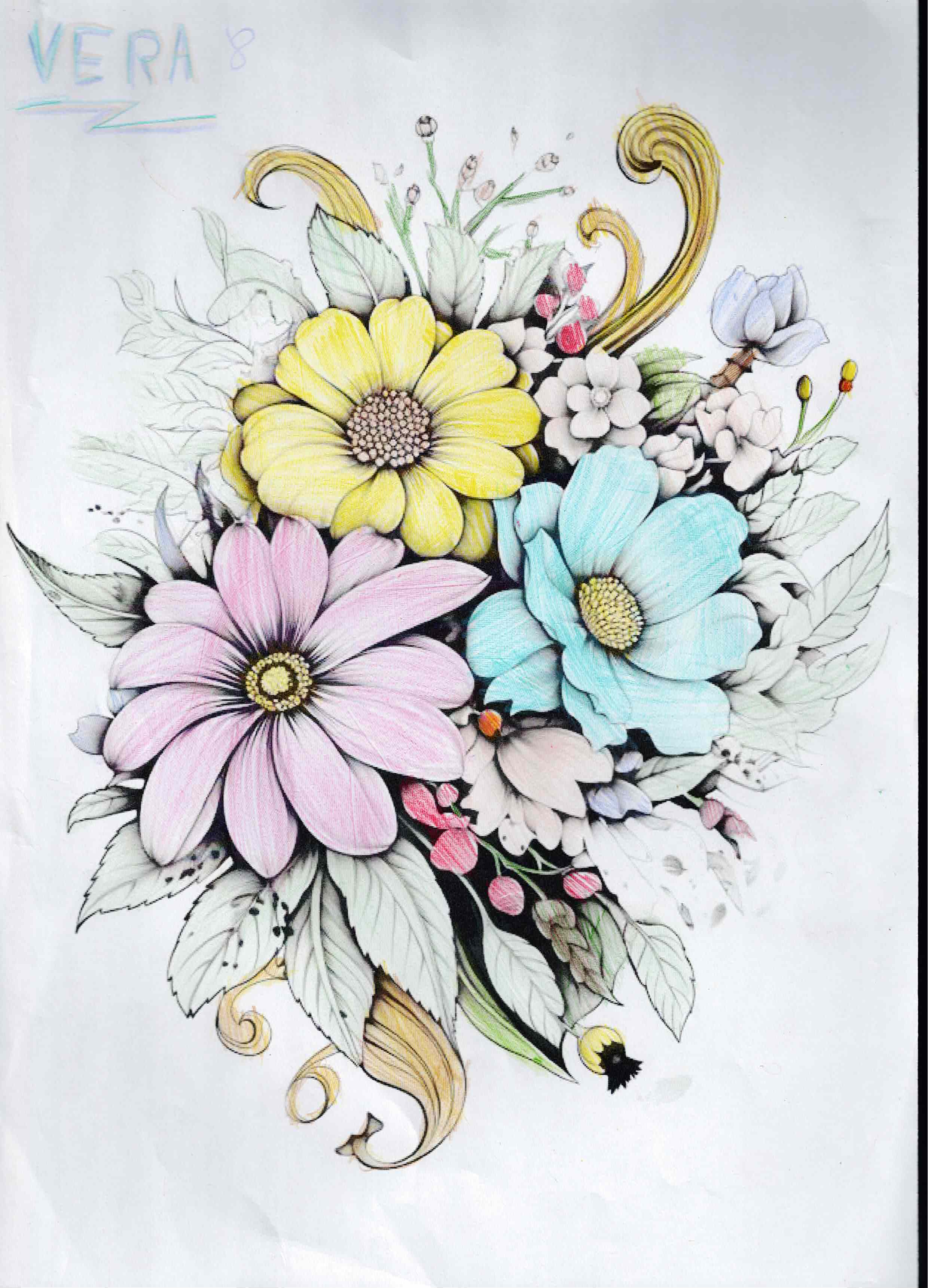 Artwork 34 from the Day of All Pollinators 2026 drawing workshop: ramo pastel
